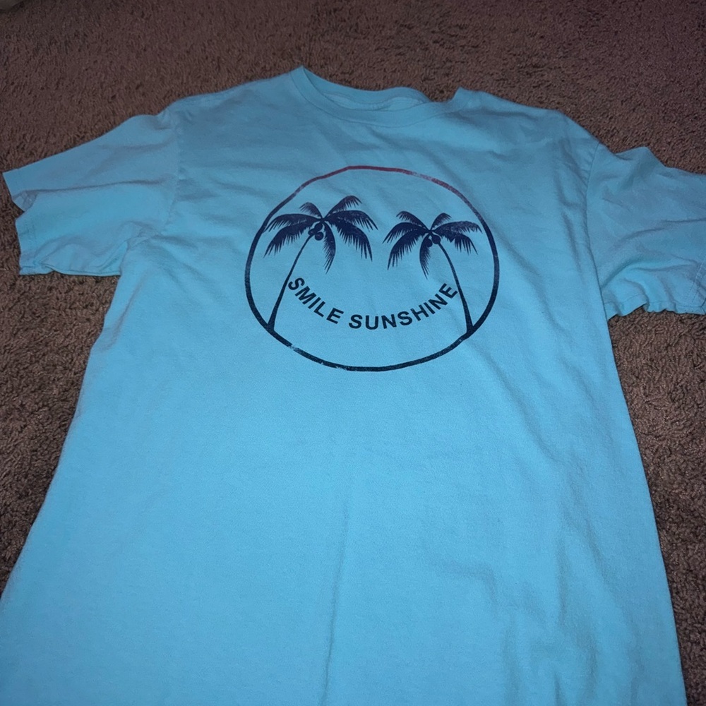 Salt Life Blue Short Sleeve Tee with Tropical Graphic